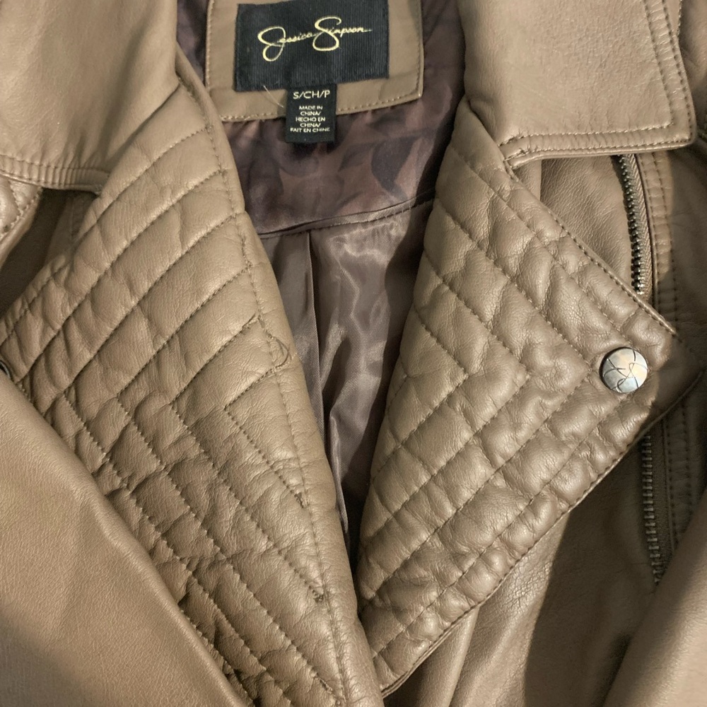 Jessica Simpson Beige Quilted Bomber Jacket